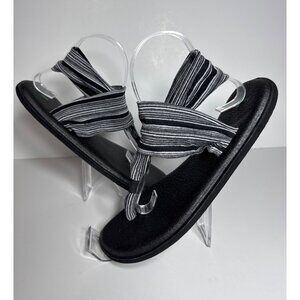Sanuk Yoga Sling 2 Women's Sandals Black Striped Wrap Size 10